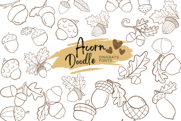 Acorn Doodle: A Playful Dingbats Font for Brand Owners