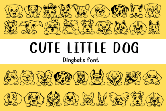 Cute Little Dog Dingbat Font for Handmade Labels and Craft Projects