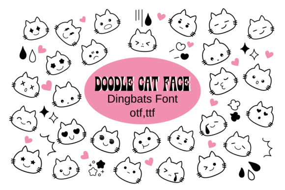 Doodle Cat Face Brings Playful Charm to Editorial Design