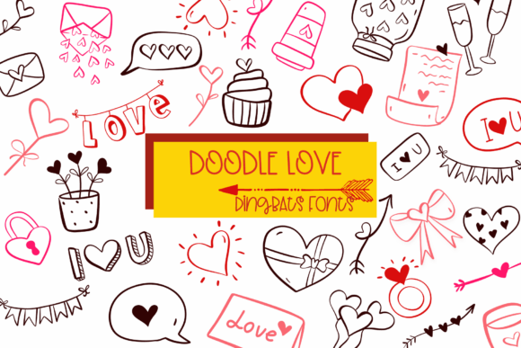Doodle Love: Romantic Dingbats Typeface for Handmade Creators