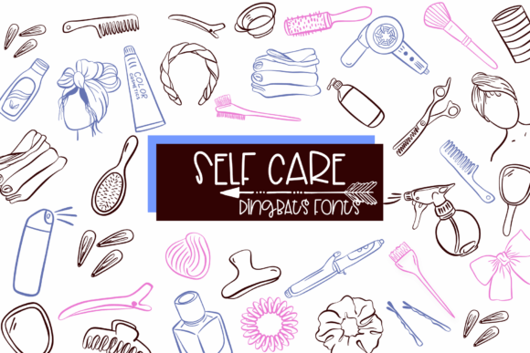 Self Care Font: A Sketched Dingbats Typeface That Gives Campaign Visuals a Human Touch